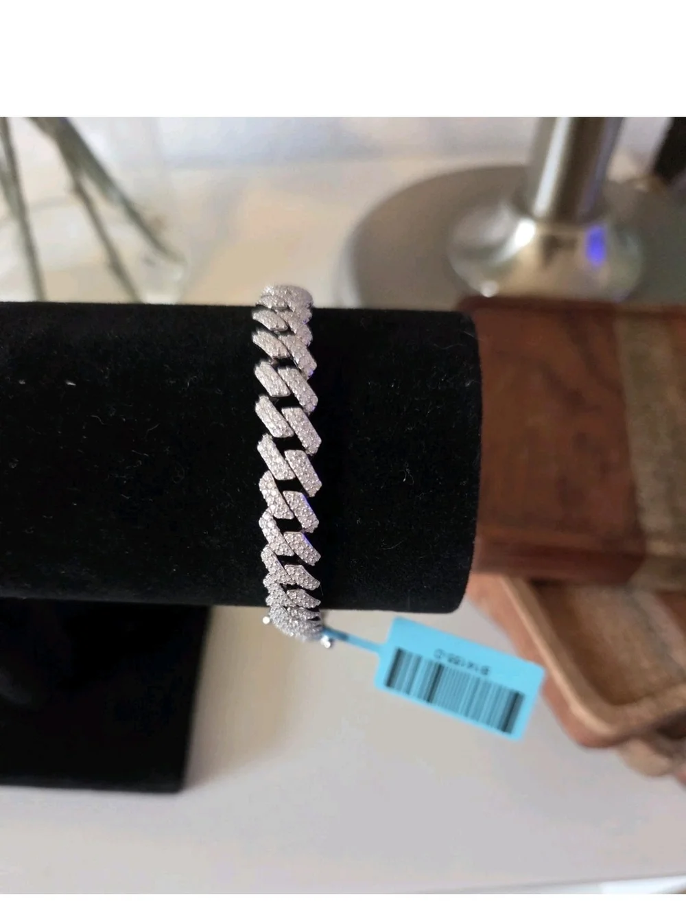 Sterling Silver Moissanite Tennis 7 1/2 Inch 8.5mm Width Bracelet in Silver
